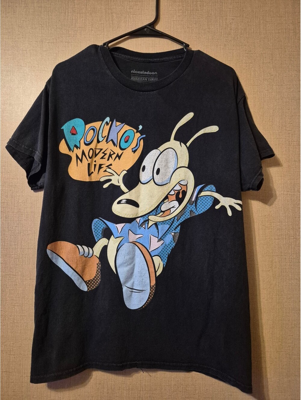 Vintage Style Nickelodeon Rocko's Modern Life T-Shirt - Size Medium Black